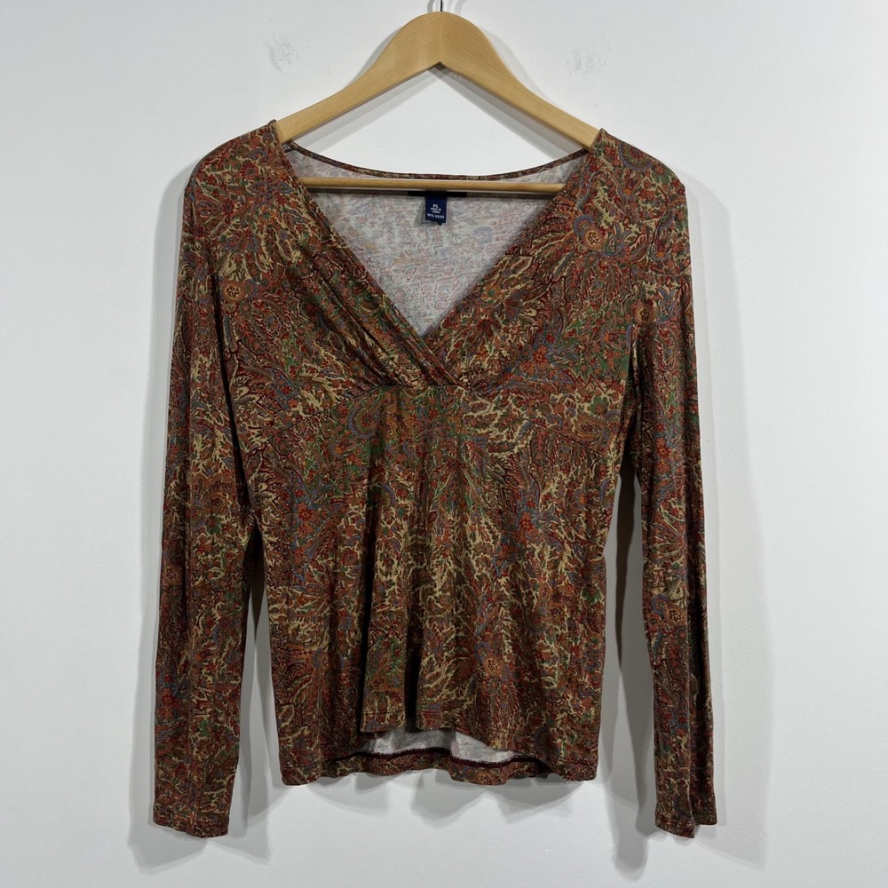 Chaps‎ Y2K Babydoll Top Womens Large Petite Fairy Grunge Vintage Coquette Boho